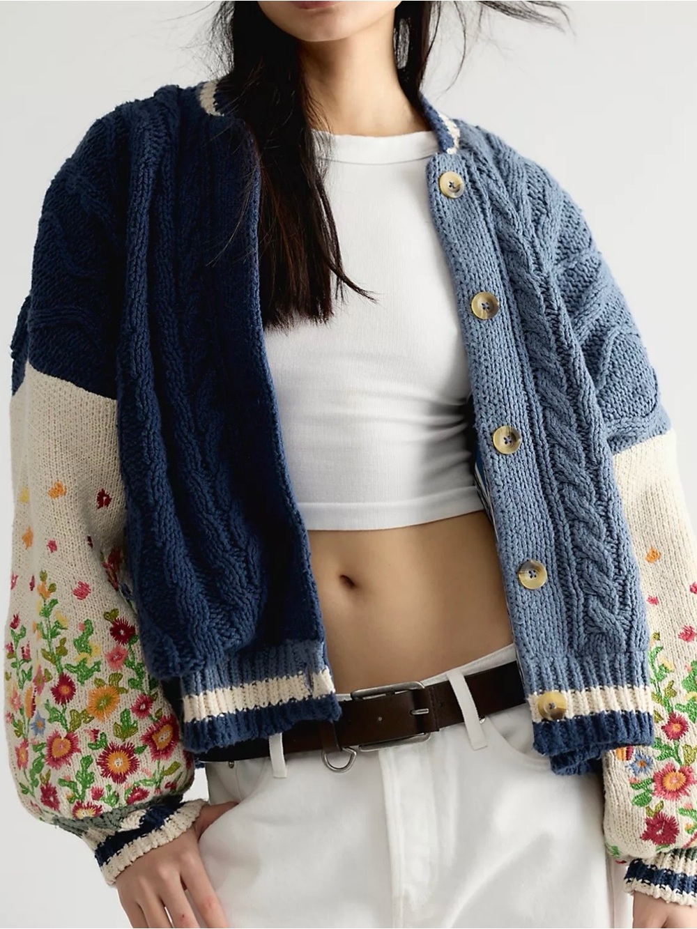 Free People Cloudburst Knit Cardi size Large